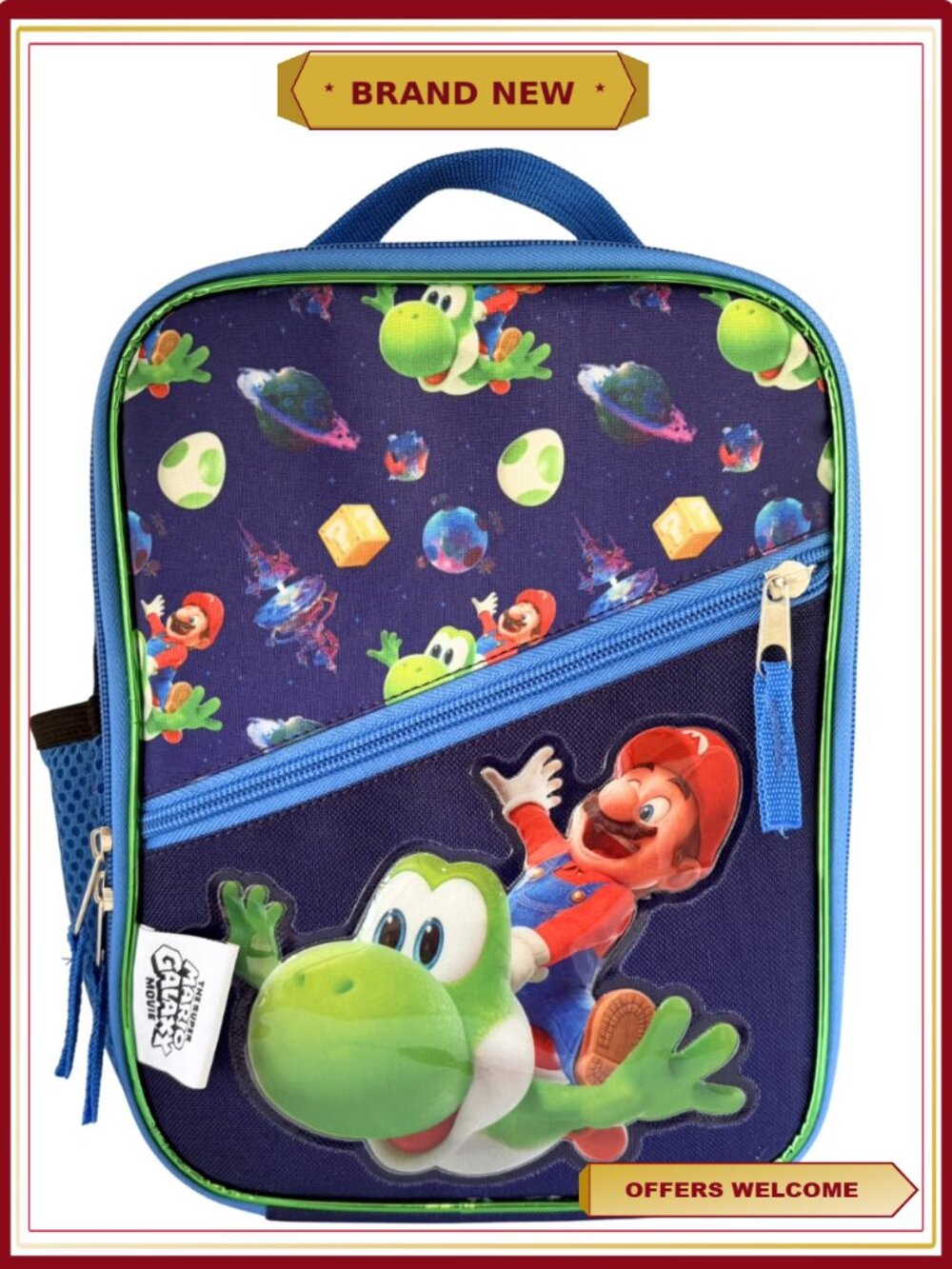 Super Mario Reusable Lunch Tote Insulated Bag with Padded Handle